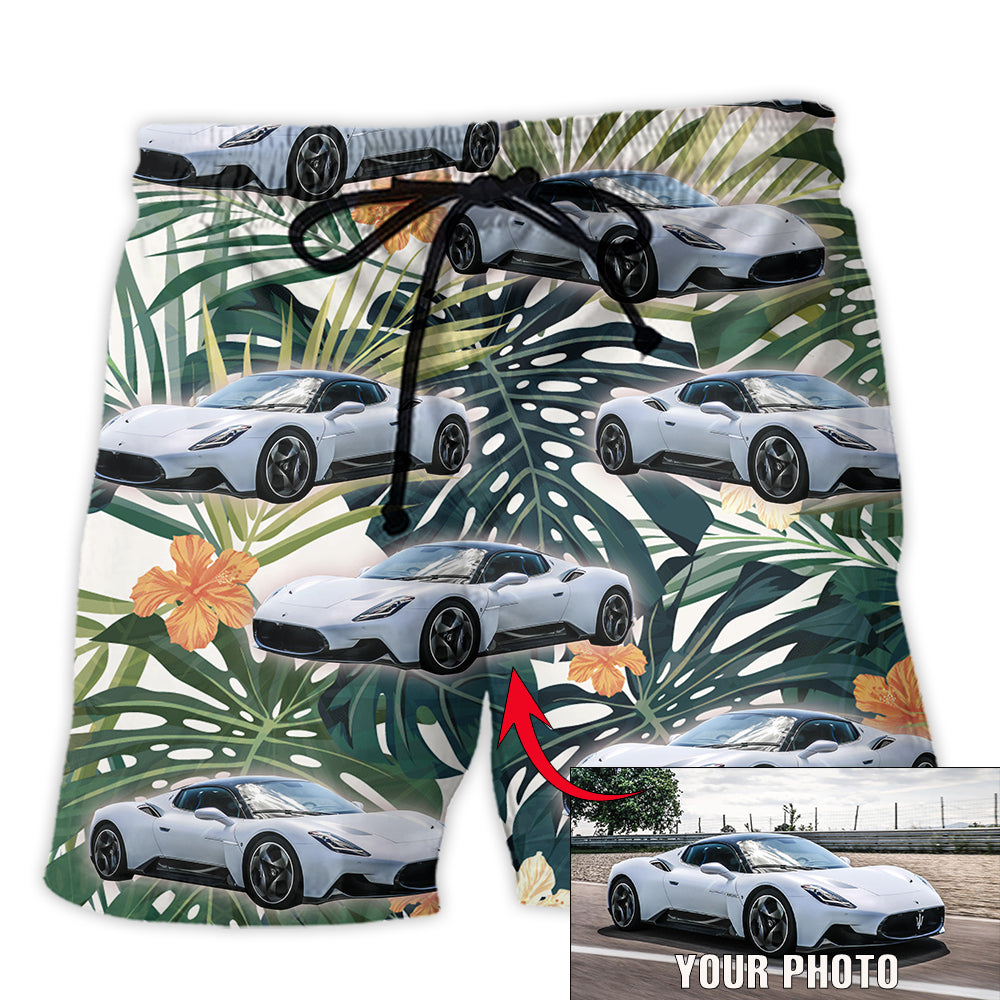 Car Tropical Various Style Custom Photo – Beach Short