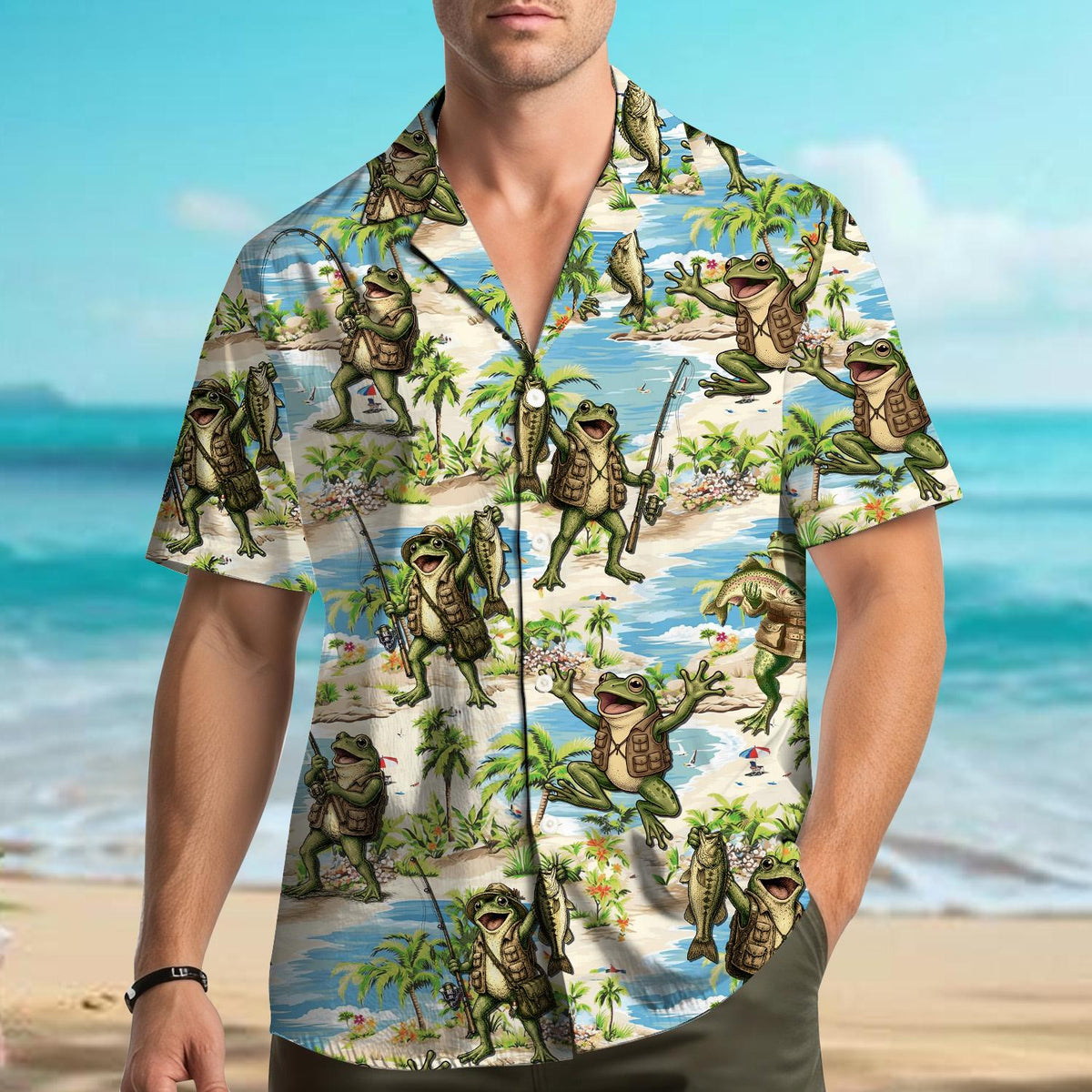 Funny Frog Fishing Tropical Fisherman Fish – Hawaiian Shirt