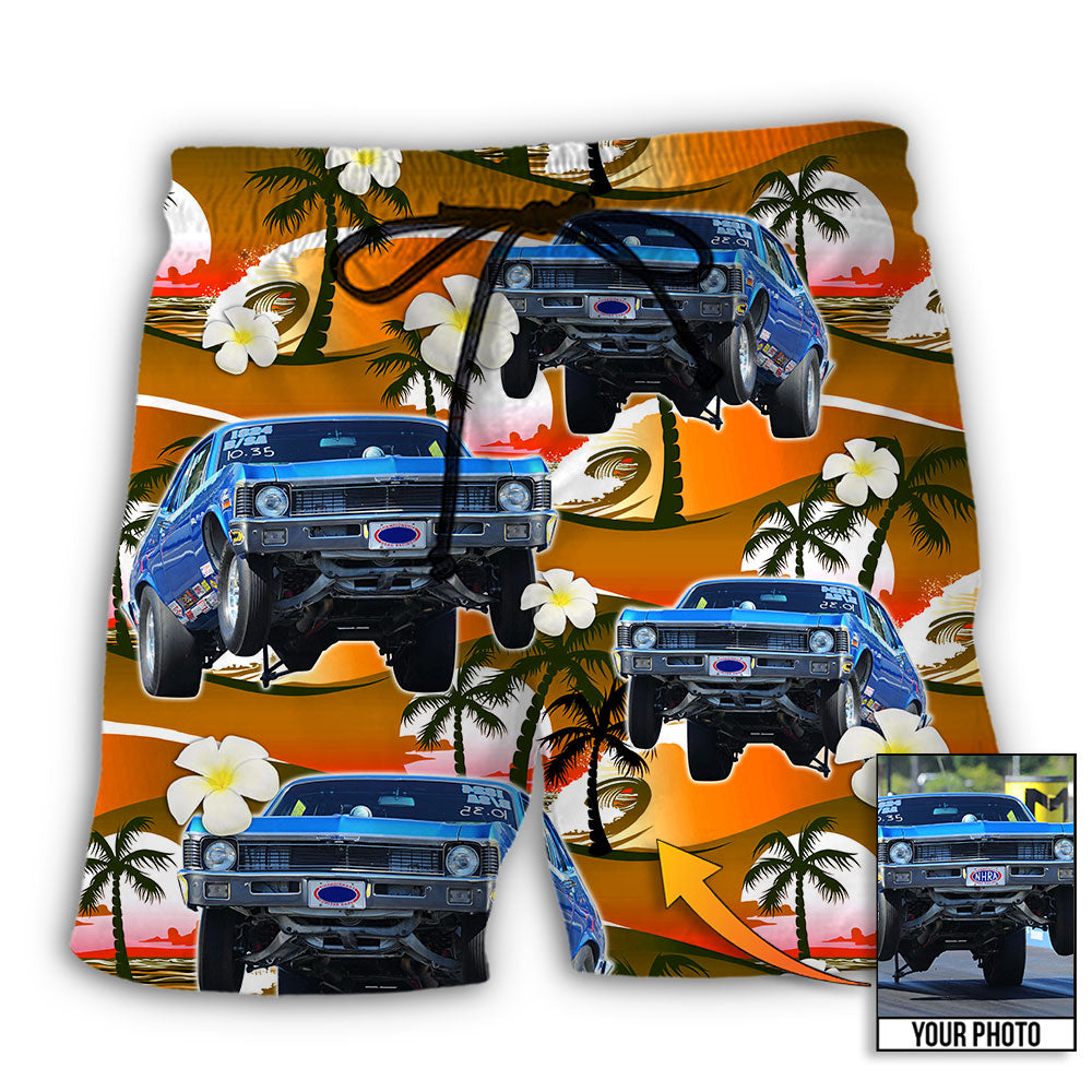 Car Floral Various Style Custom Photo – Beach Short