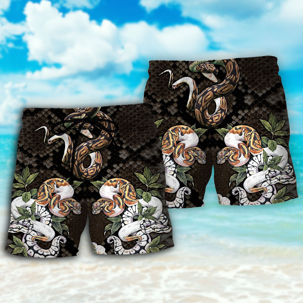 Ball Python Tropical Flower Lover - Beach Short