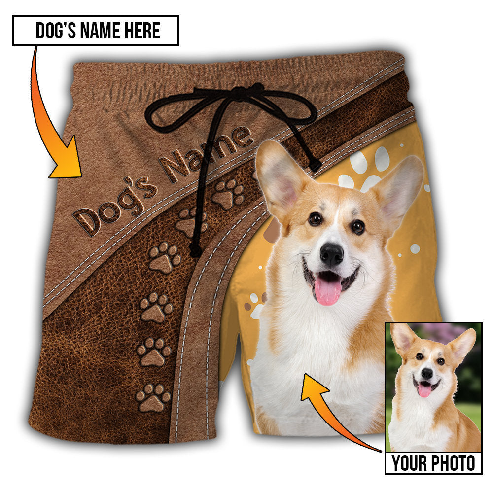 Dog Paw Lovely Dog Custom Photo Personalized – Beach Short