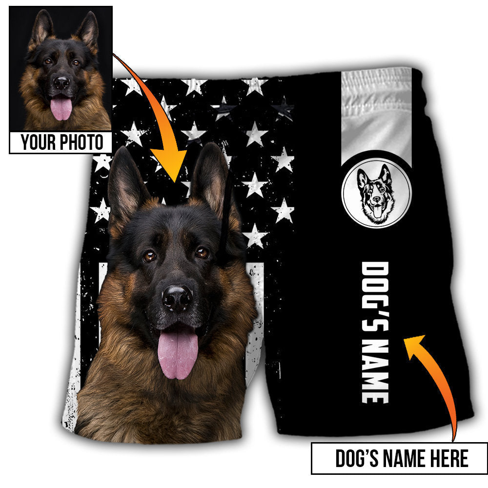 German Shepherd Lovely Dog Custom Photo Personalized – Beach Short