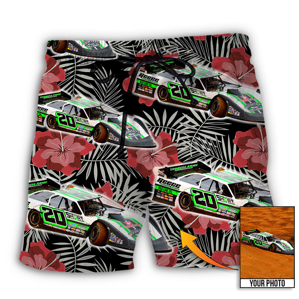 Car Floral Various Style Custom Photo – Beach Short