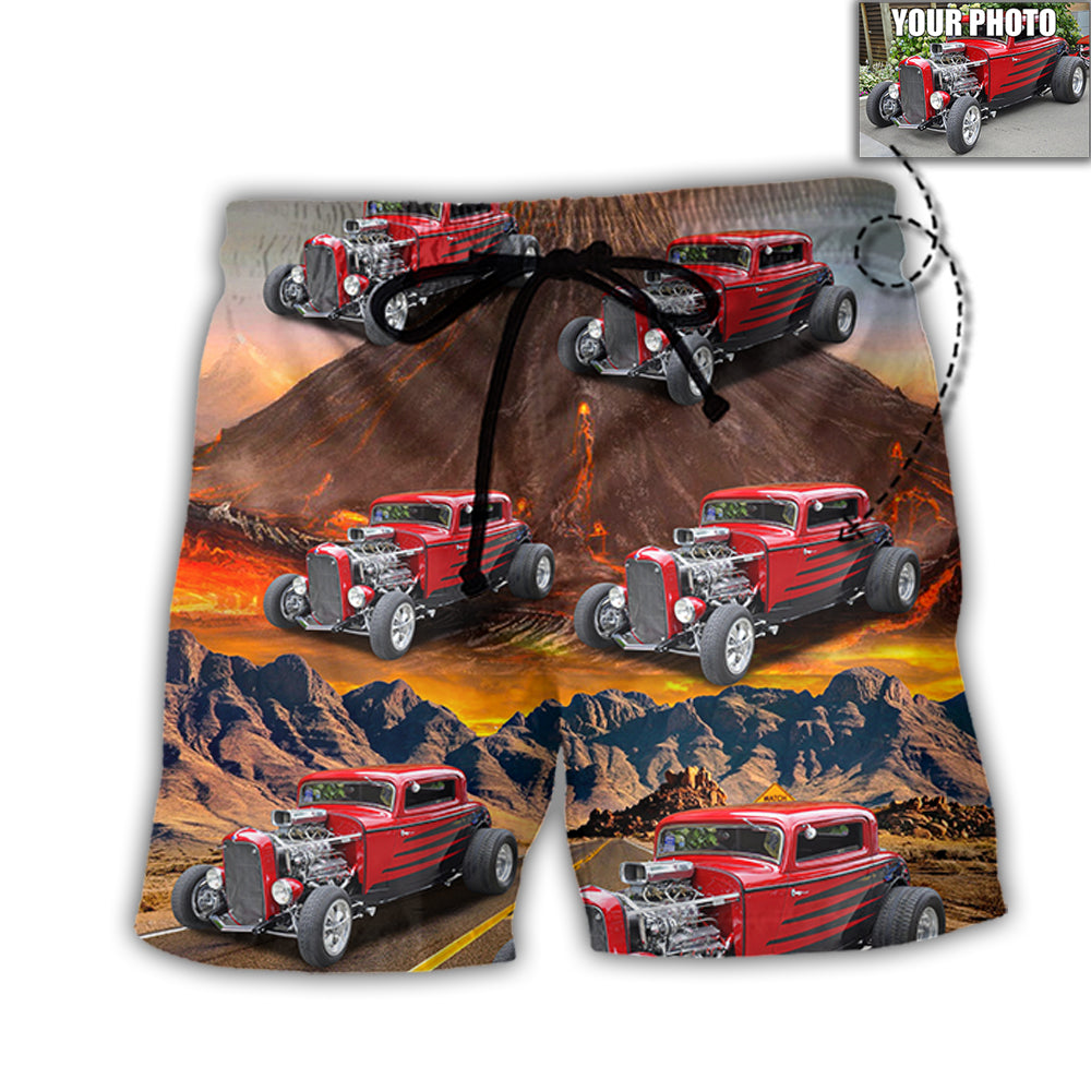 Hot Rod Lover Various Style Custom Photo – Beach Short