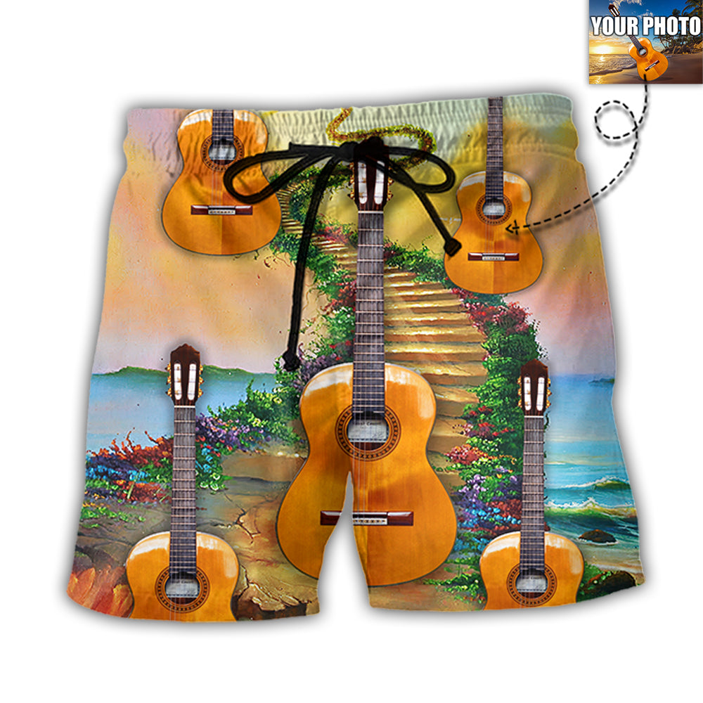Guitar Love Forever Various Style Custom Photo - Beach Short