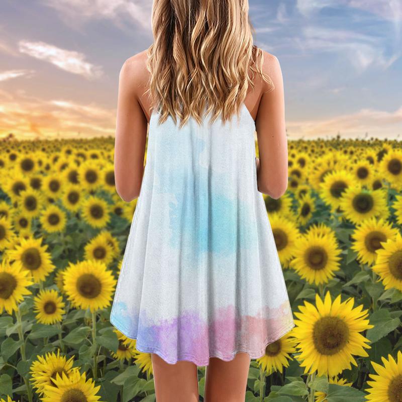 Elephant Summer Vibes Limited 1 – Women's Summer Sleeveless V-Neck Camisole Dress