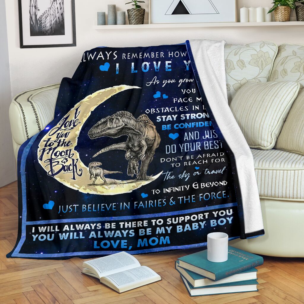 Dinosaur To My Son I Love You Flannel Blanket For Bedroom Couch And Daily Comfort