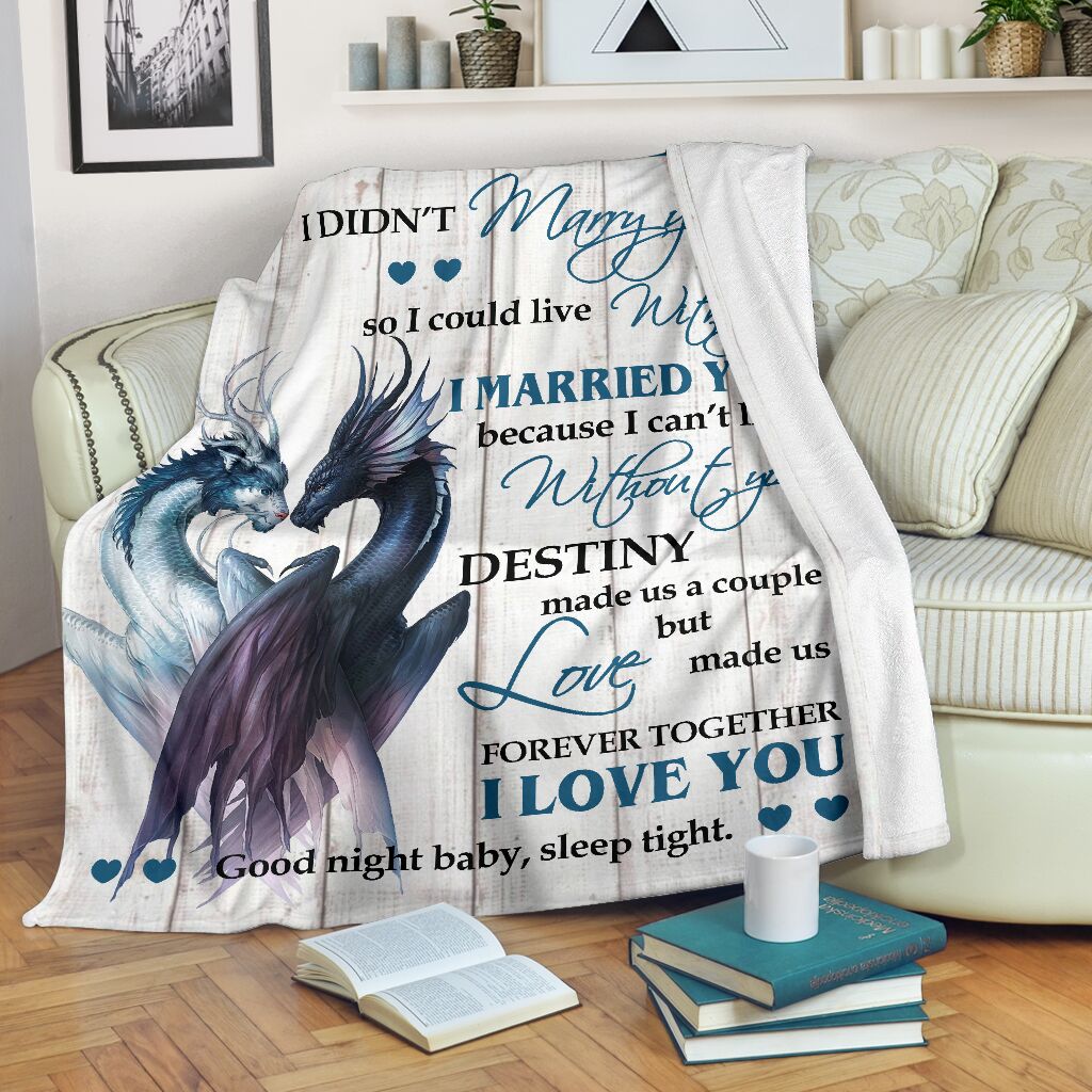 Dragon To My Gorgeous Wife Flannel Blanket For Warm Home Decor And Relaxation