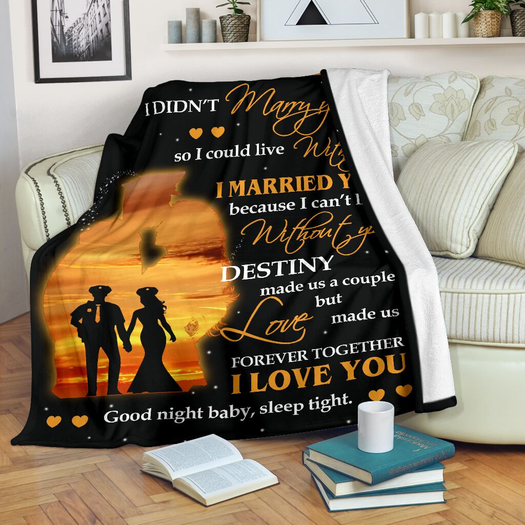 Police To My Husband Fathers Day Officer Flannel Blanket For Warm Home Decor And Relaxation