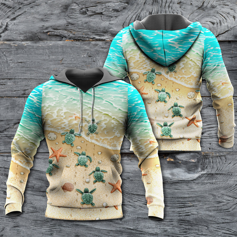 Turtle We Love The Ocean Art - 3D Hoodie