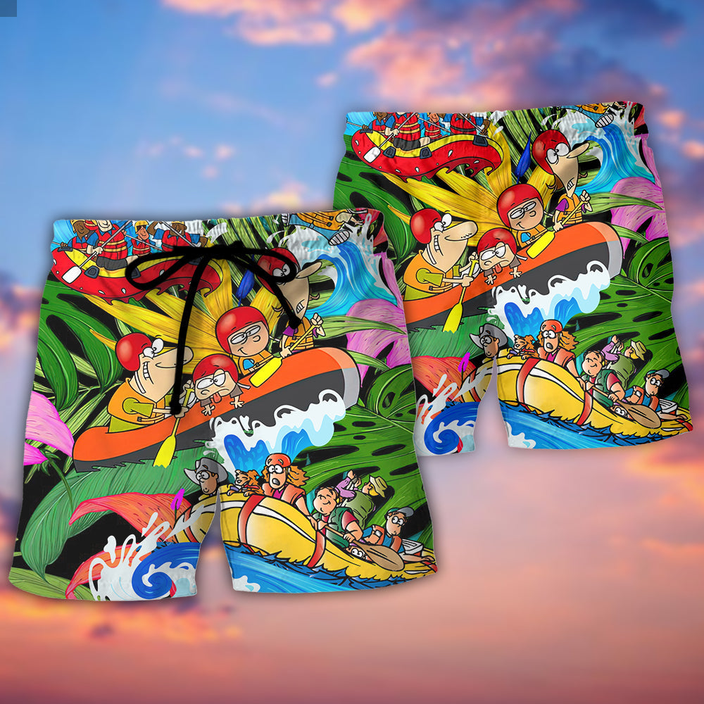 River Rafting Team Funny Tropical – Beach Short