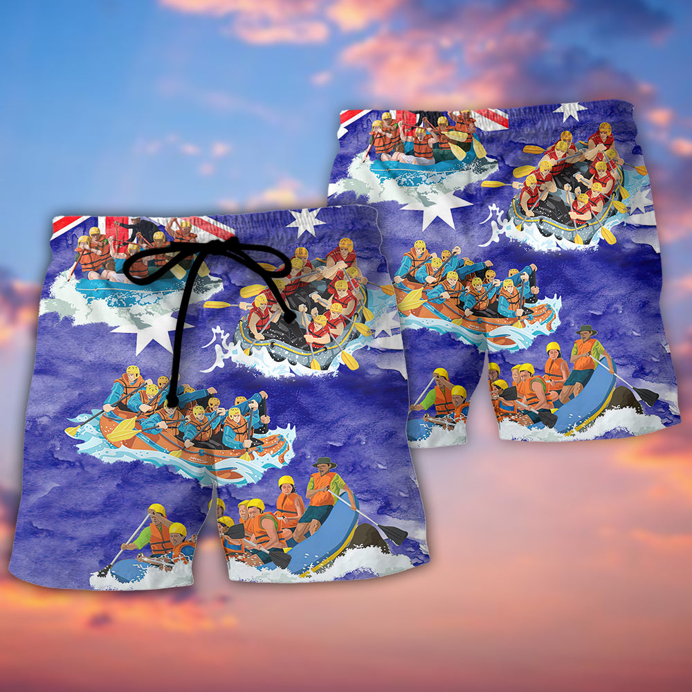 Rafting Team Australia Vintage Art Style – Beach Short