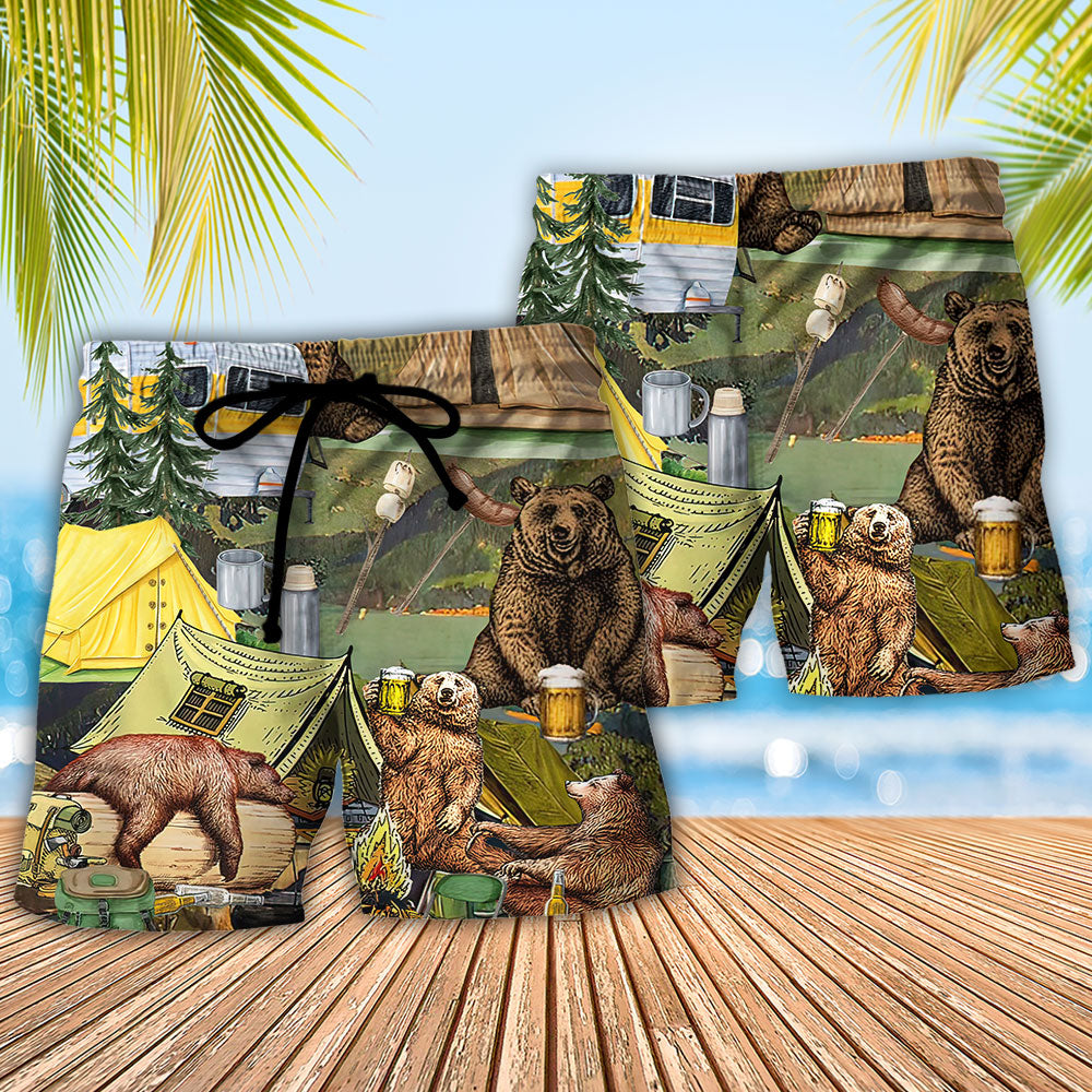 Camping Drunkest Bunch Around The Campground Humor – Beach Short