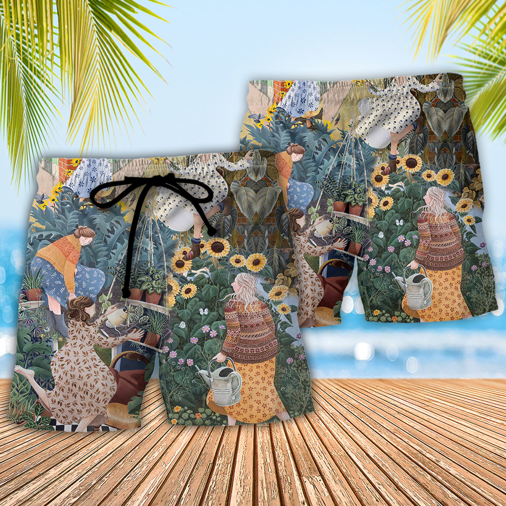 Gardening Early Morning Spring Garden Still Life Scene – Beach Short