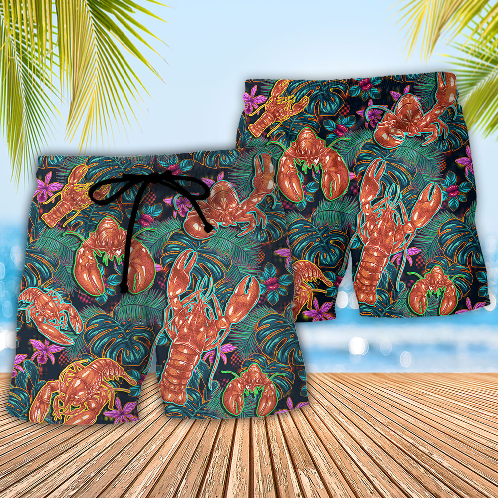 Lobster More Than One Lobster Tropical Vibe – Beach Short