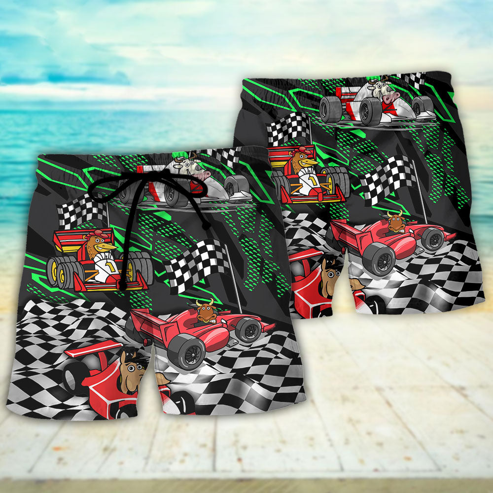 Animal Formula Racing Funny Speed Lover – Beach Short