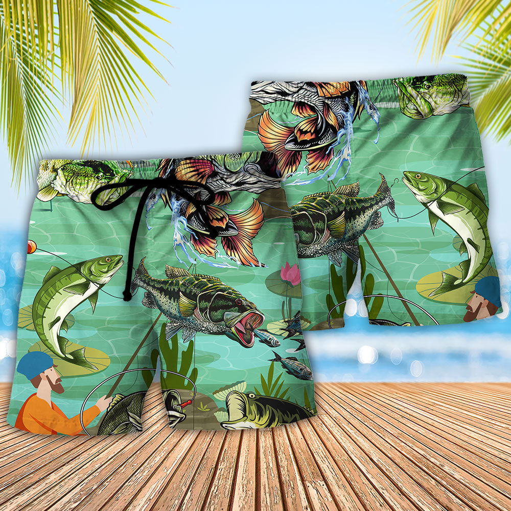 Fishing I’d Rather Fish Than Talk Funny Introvert Joke – Beach Short