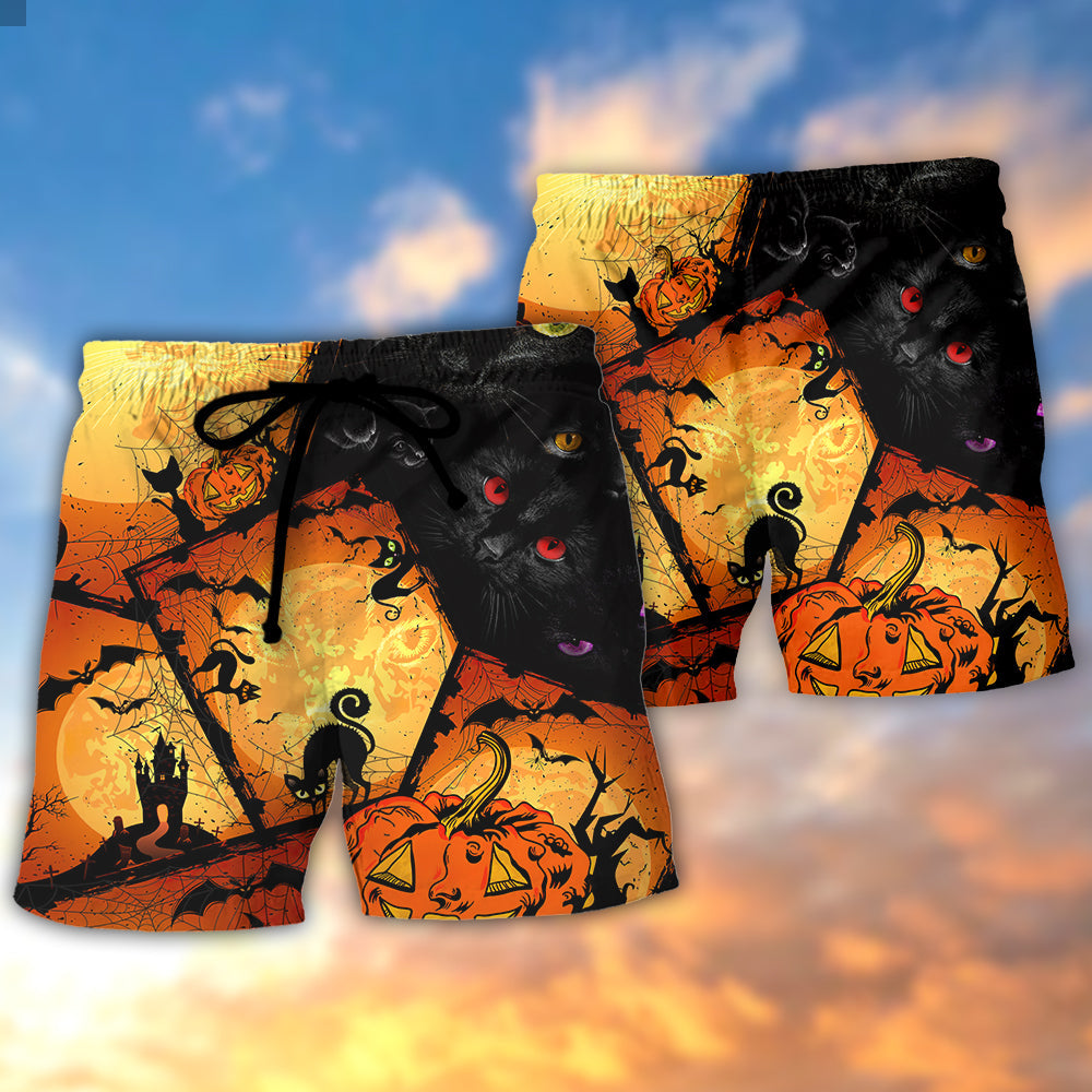 Black Cat Halloween Fun Style – Beach Short