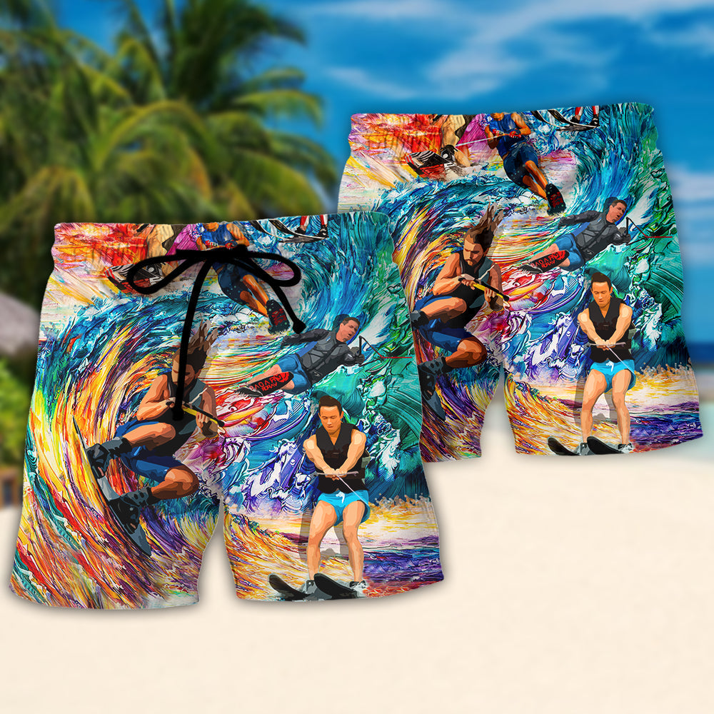 Waterskiing Some Old Men Nap Others Go Skiing – Beach Short