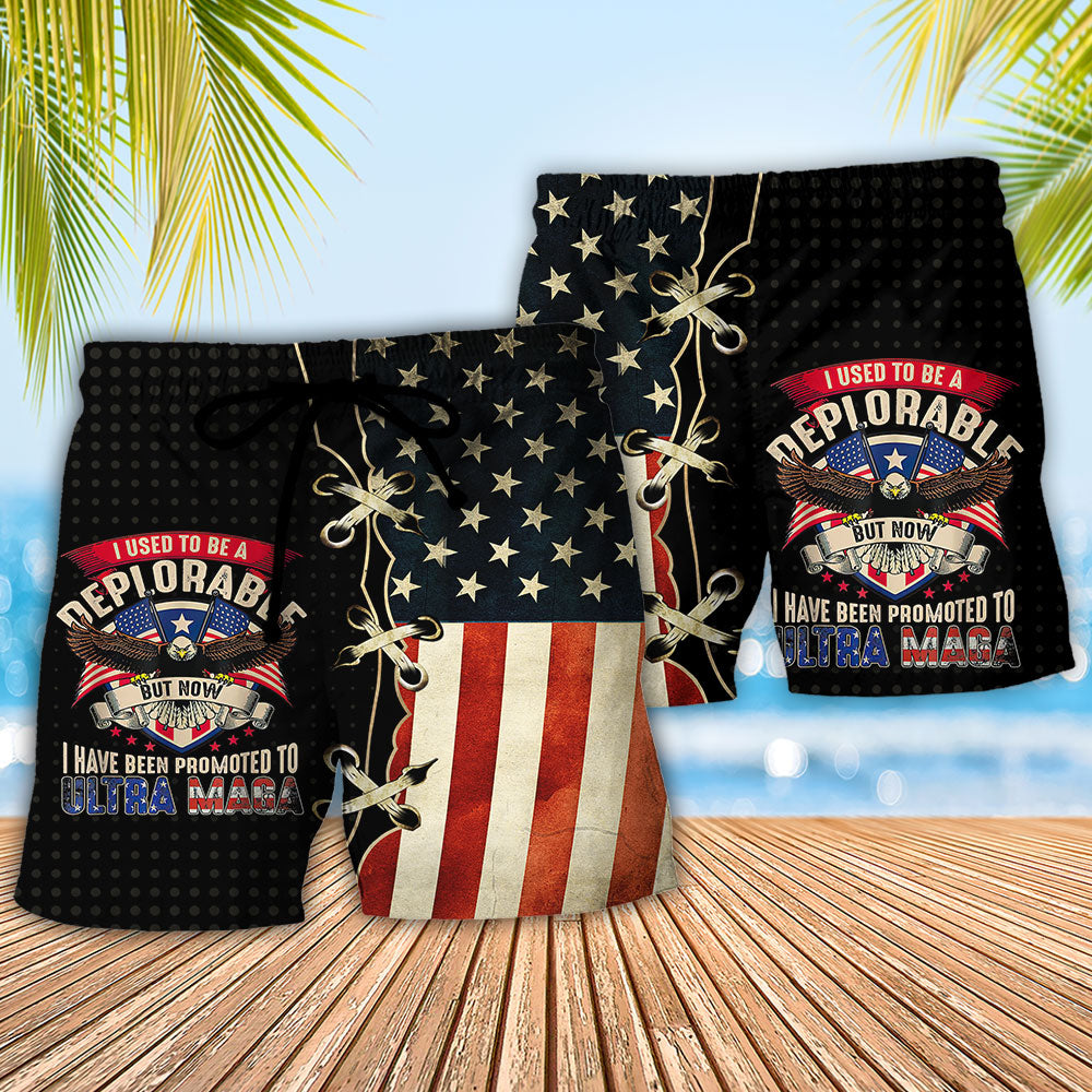 America Vintage Quote Graphic - Beach Short