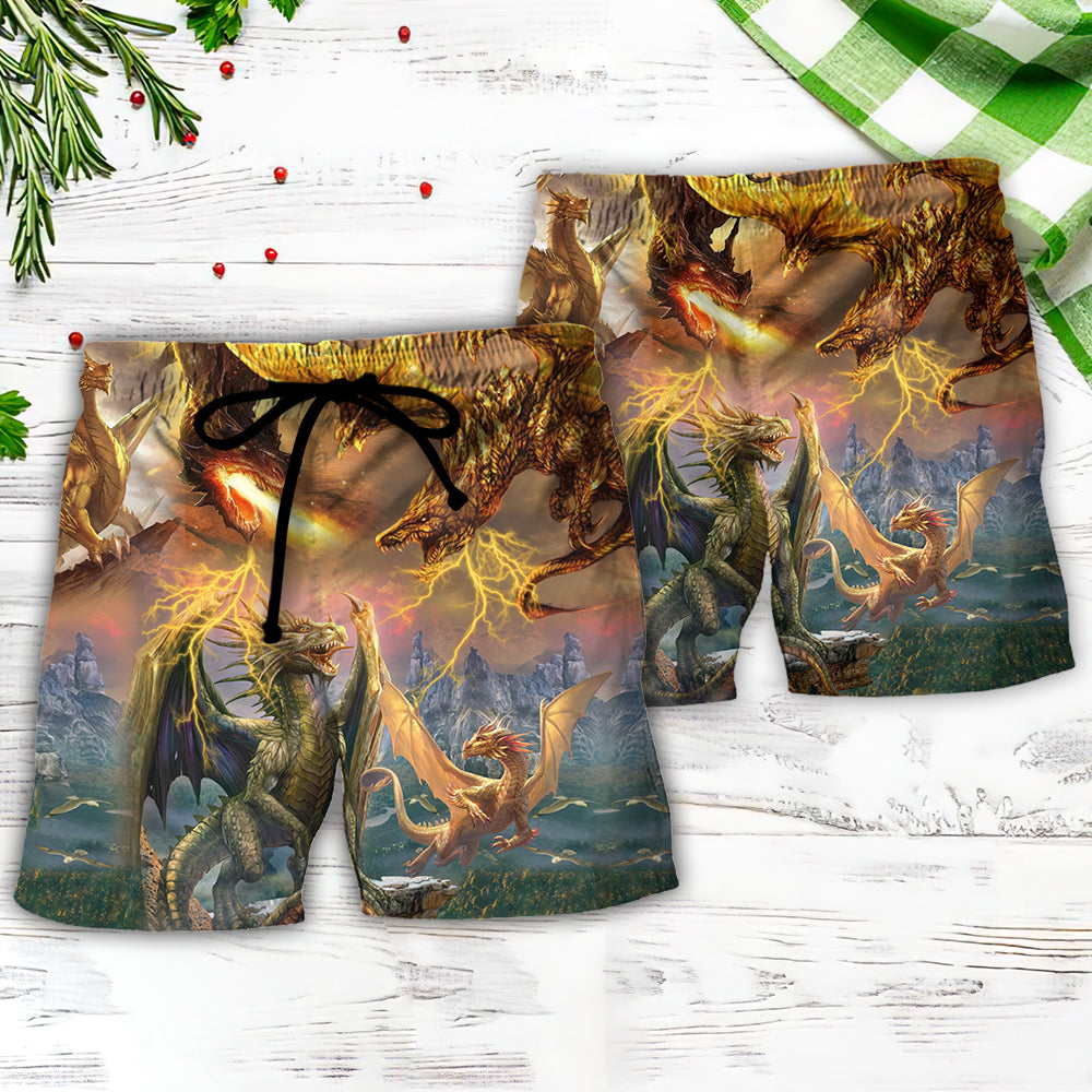 Dragon Battle Defend Territory Art – Beach Short