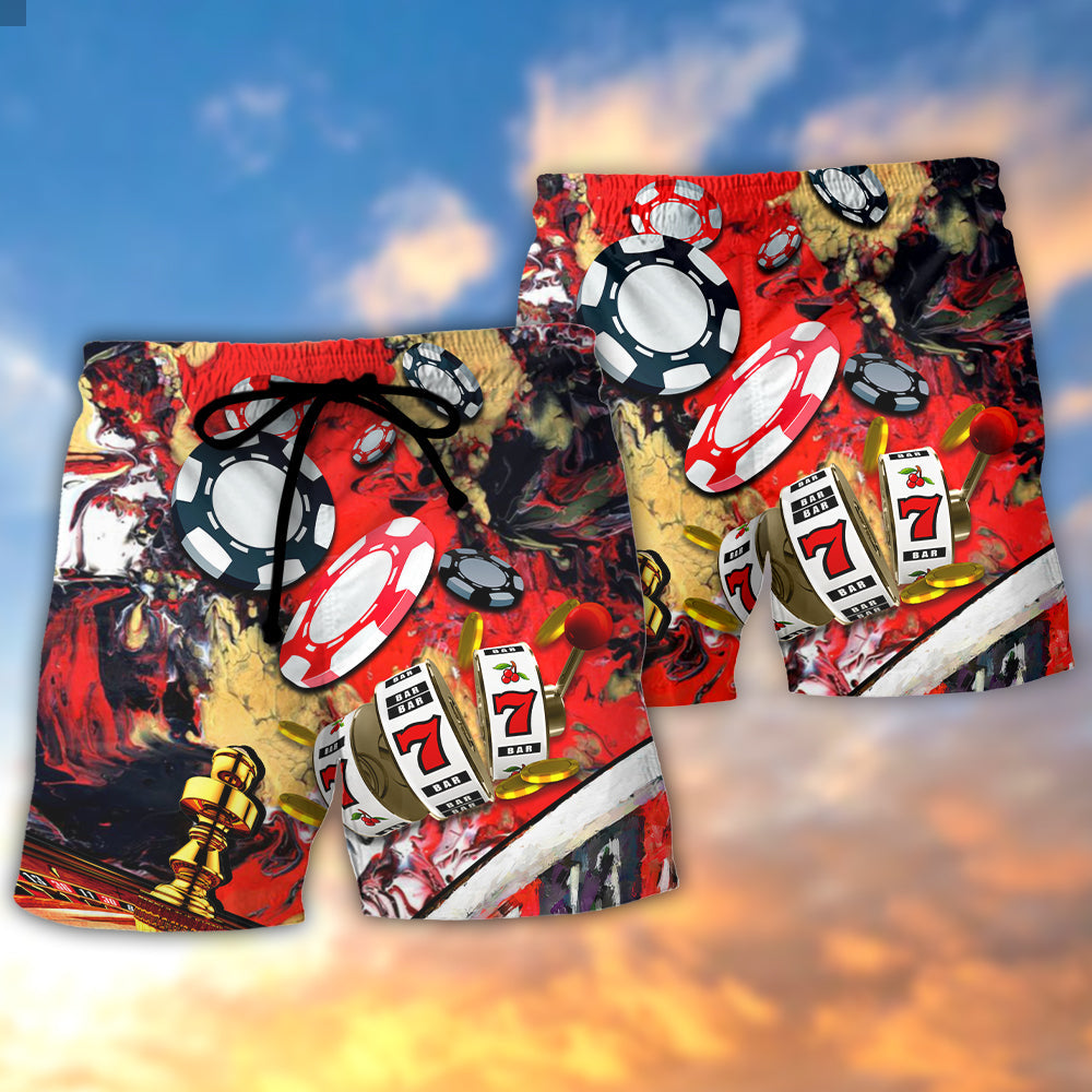 Casino Gambling Lucky Art Style – Beach Short