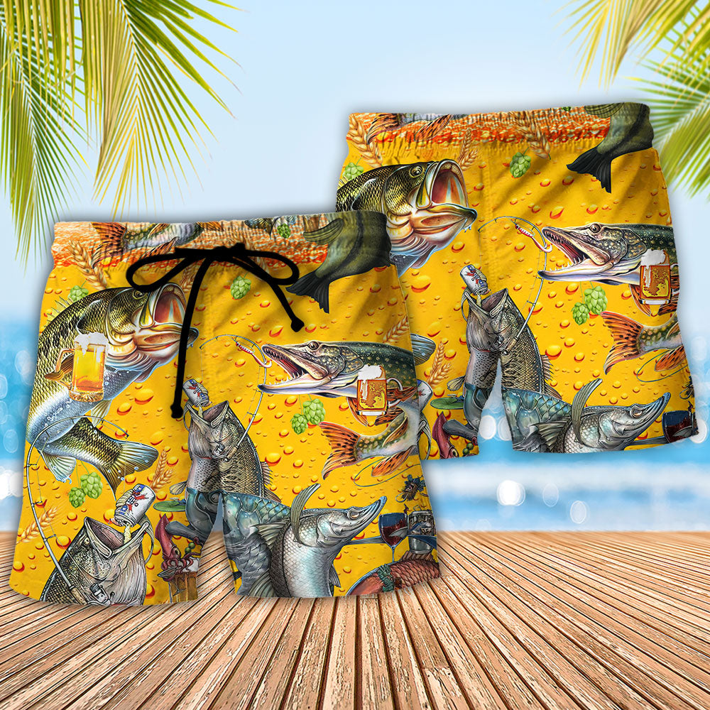Fishing I Rescue Fish And Beer Funny Quote – Beach Short