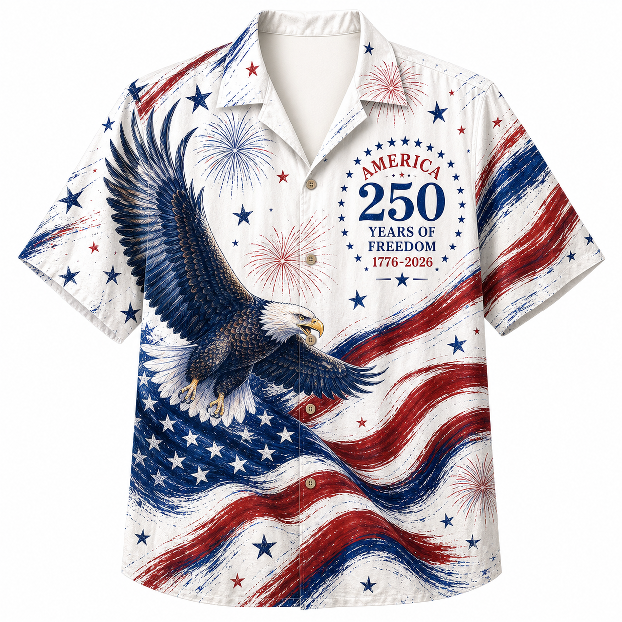 America 250th USA Eagle Hawaiian Shirt