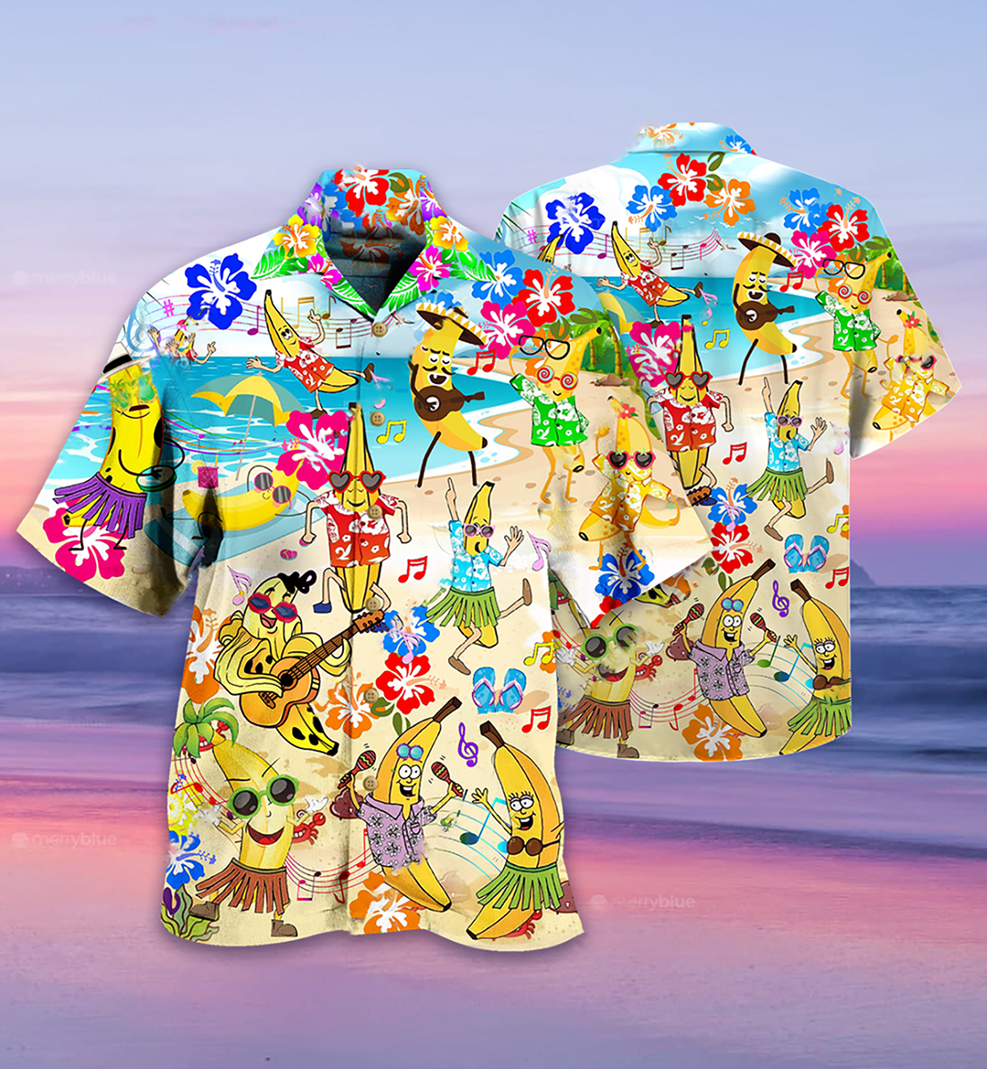 Funny Banana Love Beach Music Tropical Style - Hawaiian Shirt
