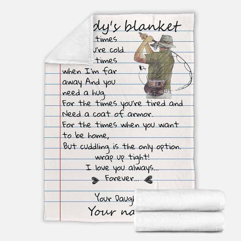 Fishing Daddy I Love You Personalized Flannel Blanket For Cozy Home Lounging And Gifting