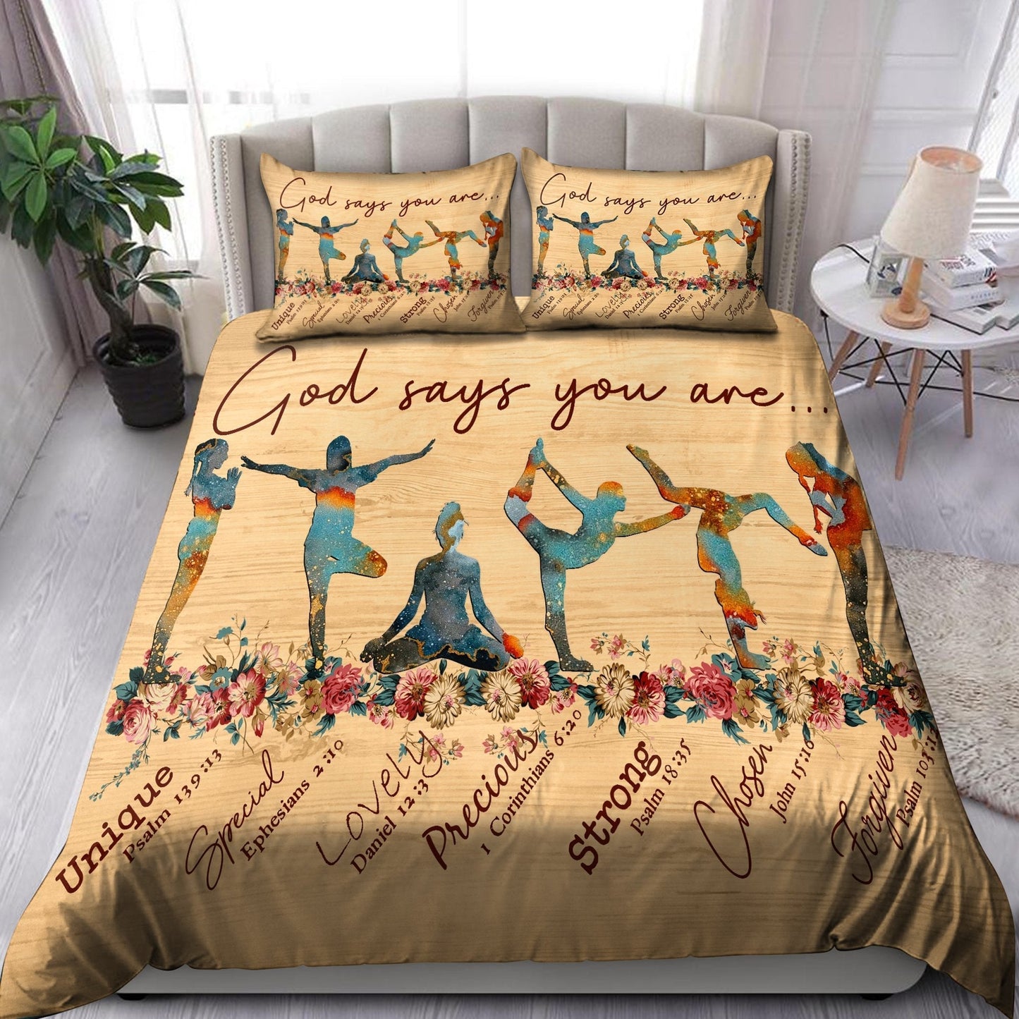 Yoga Peaceful Life Bedding Cover For Boho Bedroom Decor