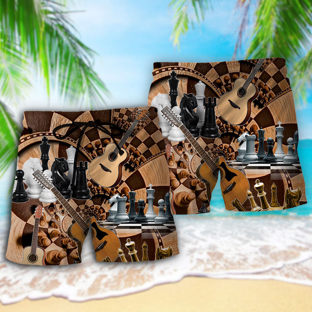 Chess And Guitar Lover - Beach Short