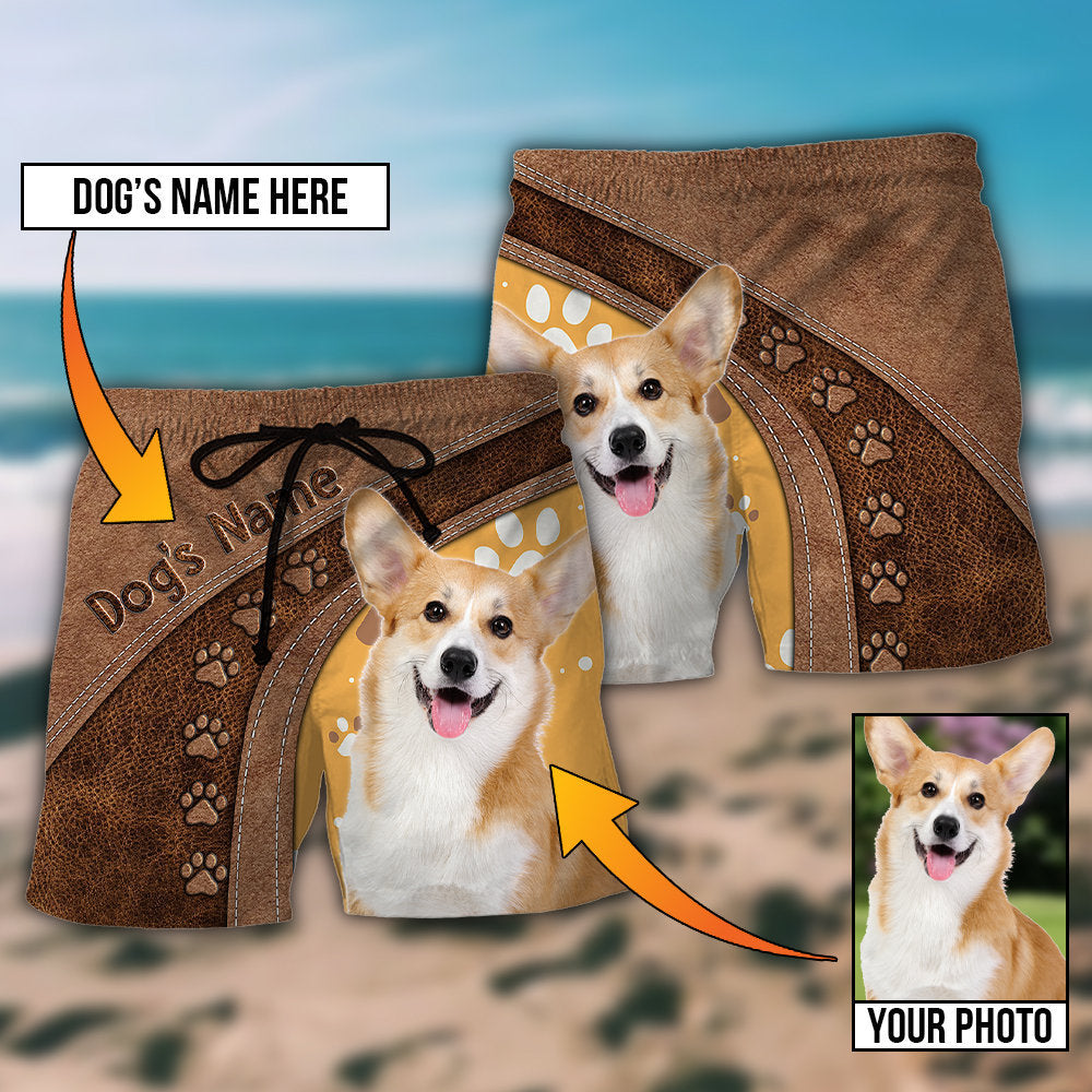 Dog Paw Lovely Dog Custom Photo Personalized – Beach Short