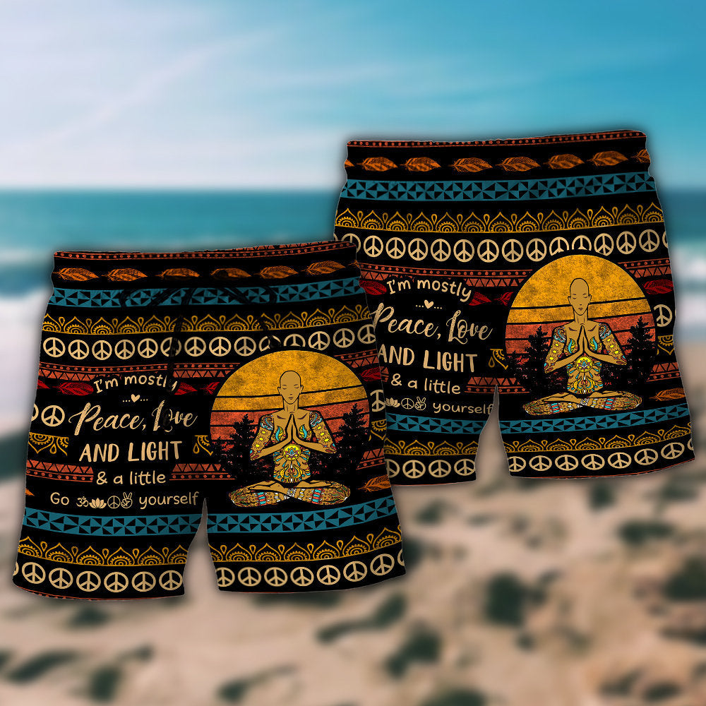 Peace Love Light Empowered Yoga - Beach Short