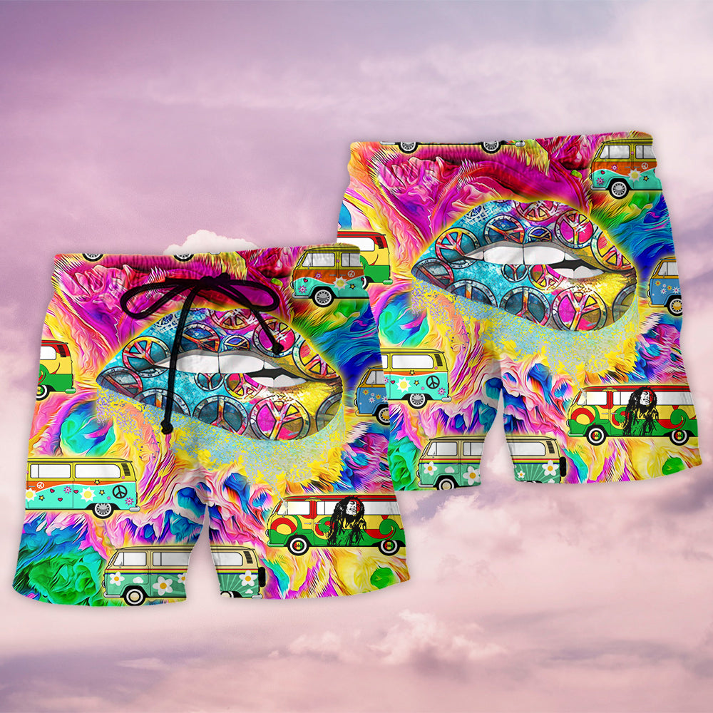 Hippie Expression Positive Quote - Beach Short