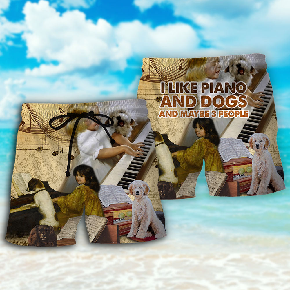 Piano Dog Lover - Beach Short