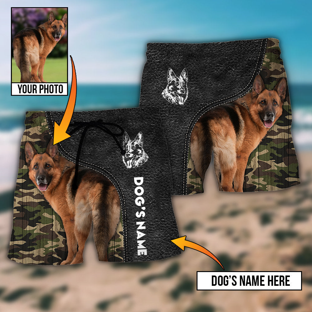 German Shepherd Lovely Dog Custom Photo Personalized – Beach Short