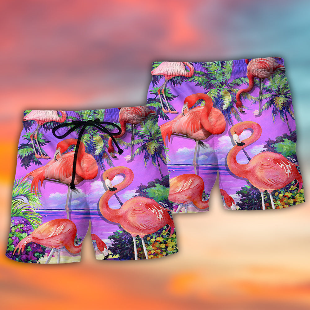 Sweet Flamingo Paradise Tropical Style – Beach Short