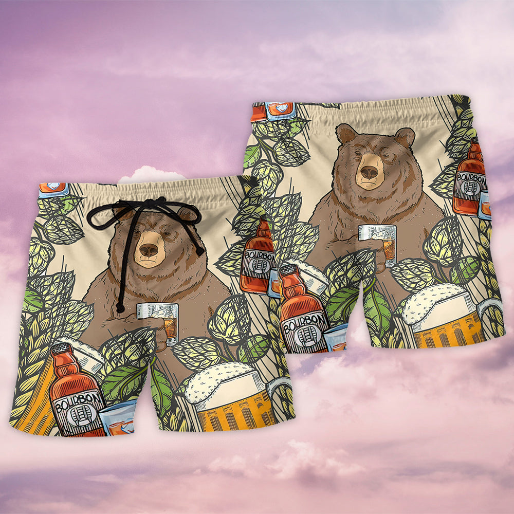 Bear Bourbon Drinking - Beach Short