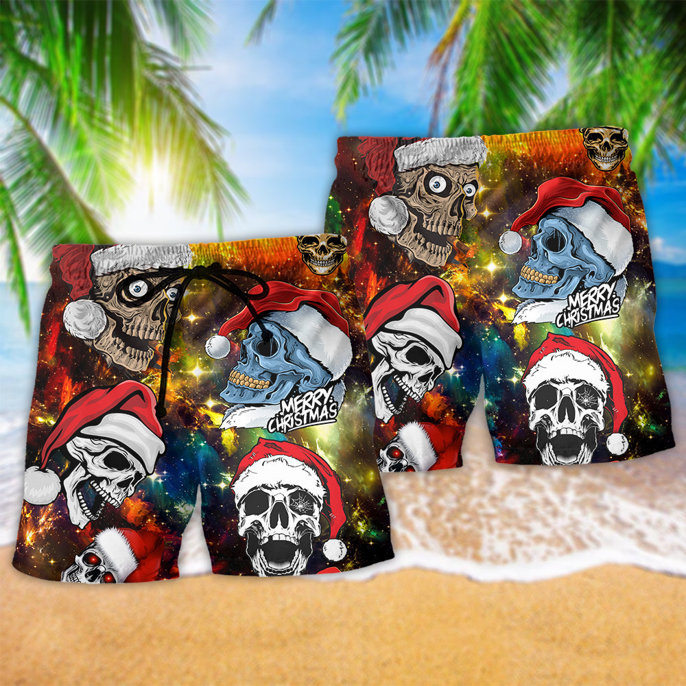 Skull Christmas Happy Style – Beach Short