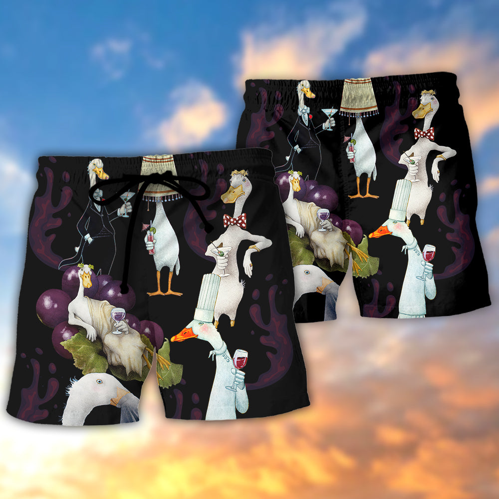 Funny Cocktail Duck Humor – Beach Short