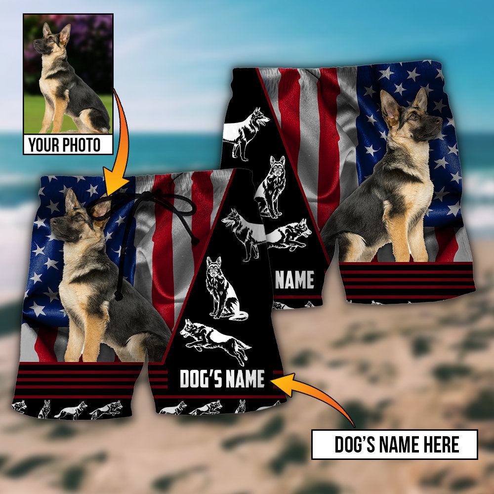German Shepherd Lovely Dog Custom Photo Personalized – Beach Short