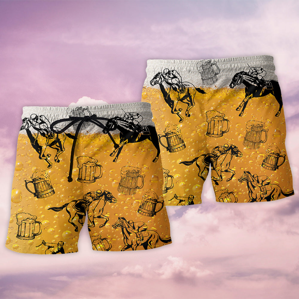 Horse Racing And Beer Celebration - Beach Short
