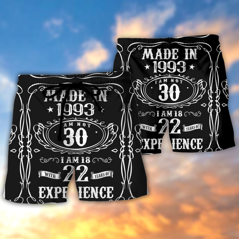 Made In 1993 Birthday Humor Quote – Beach Short