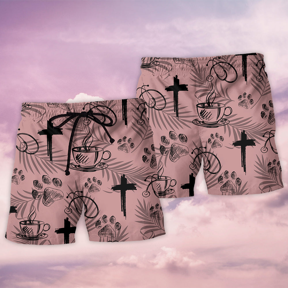 Coffee Jesus Dog Health – Beach Short