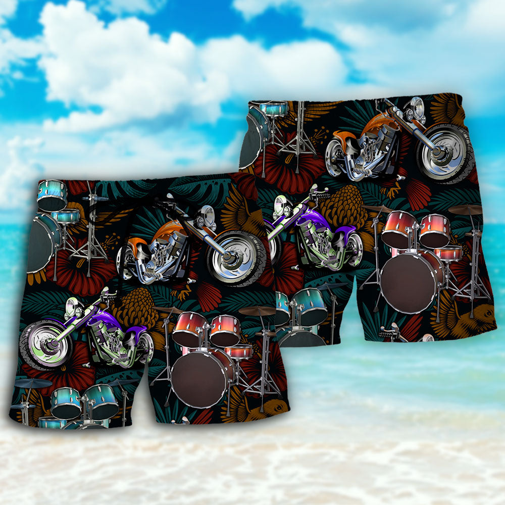 Drum And Motorcycle Lover - Beach Short