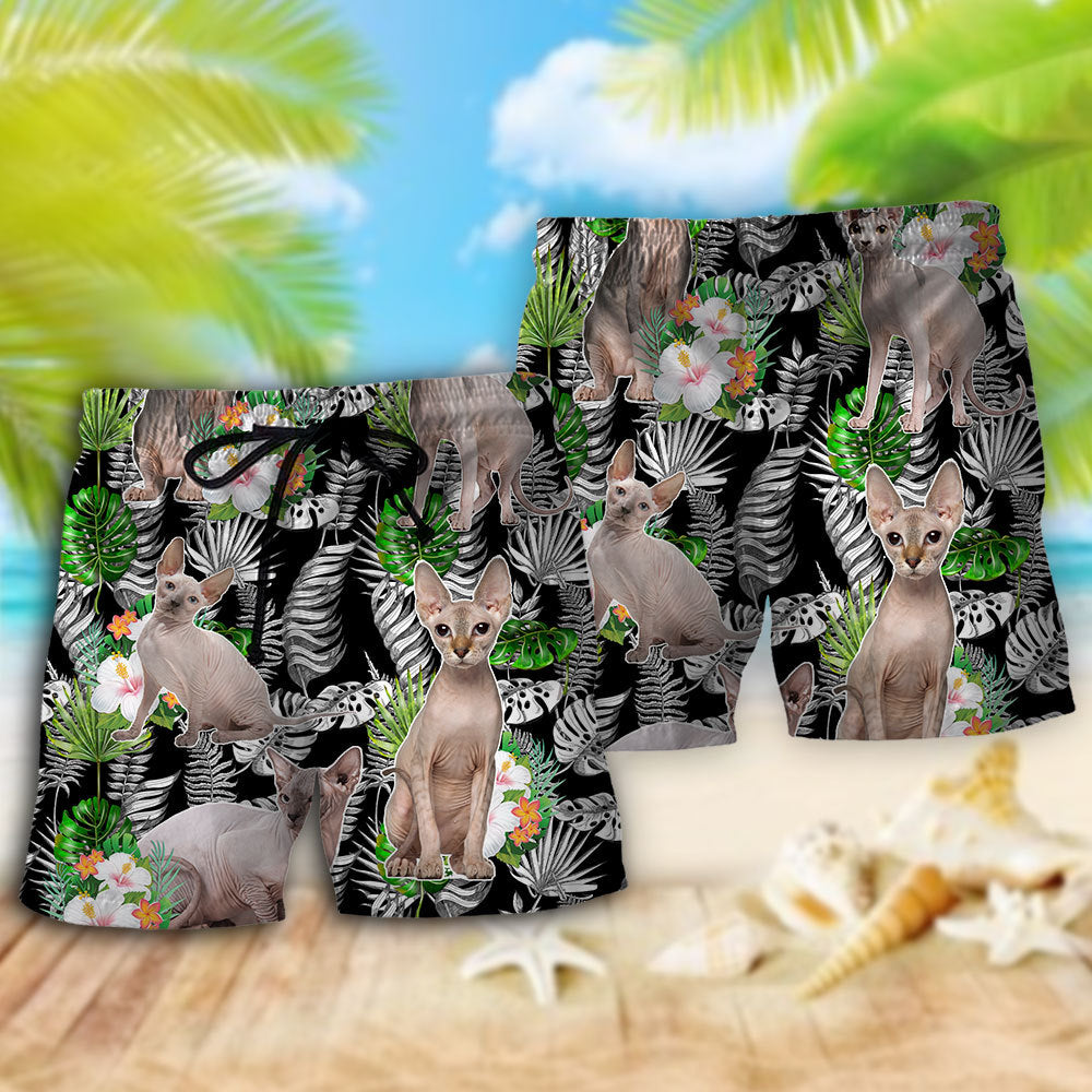 Sphynx Cat Lover Tropical Style - Beach Short