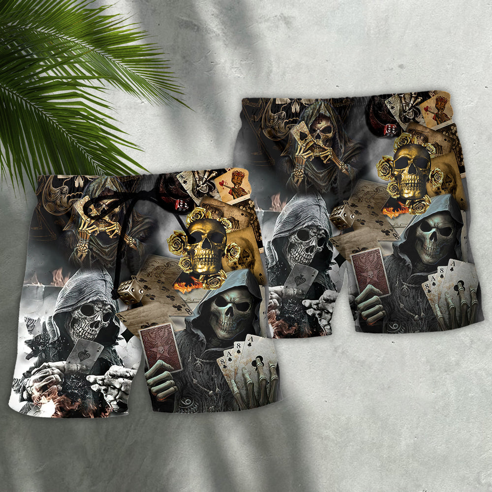 Skull Gambling End Game Art – Beach Short