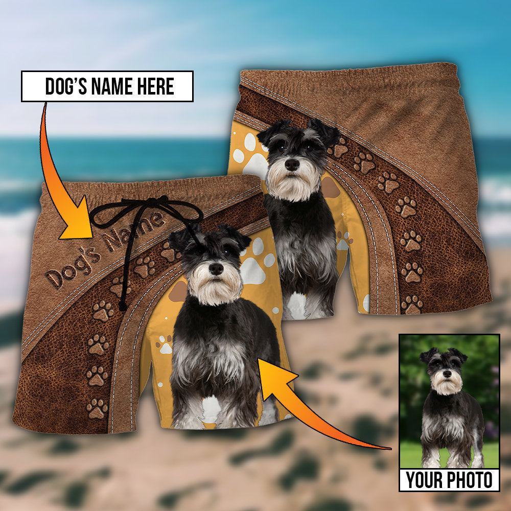 Dog Paw Brown Style Custom Photo Personalized – Beach Short