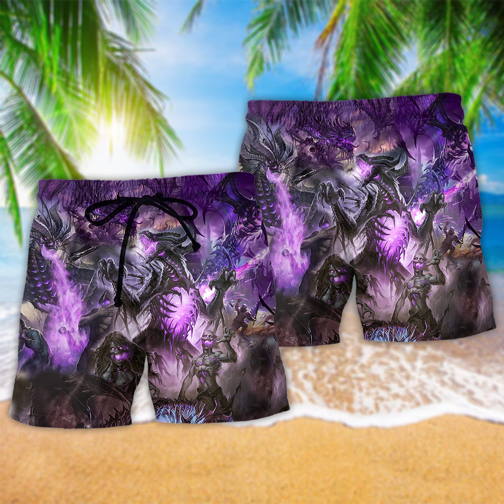 Dragon Skull Purple Life – Beach Short